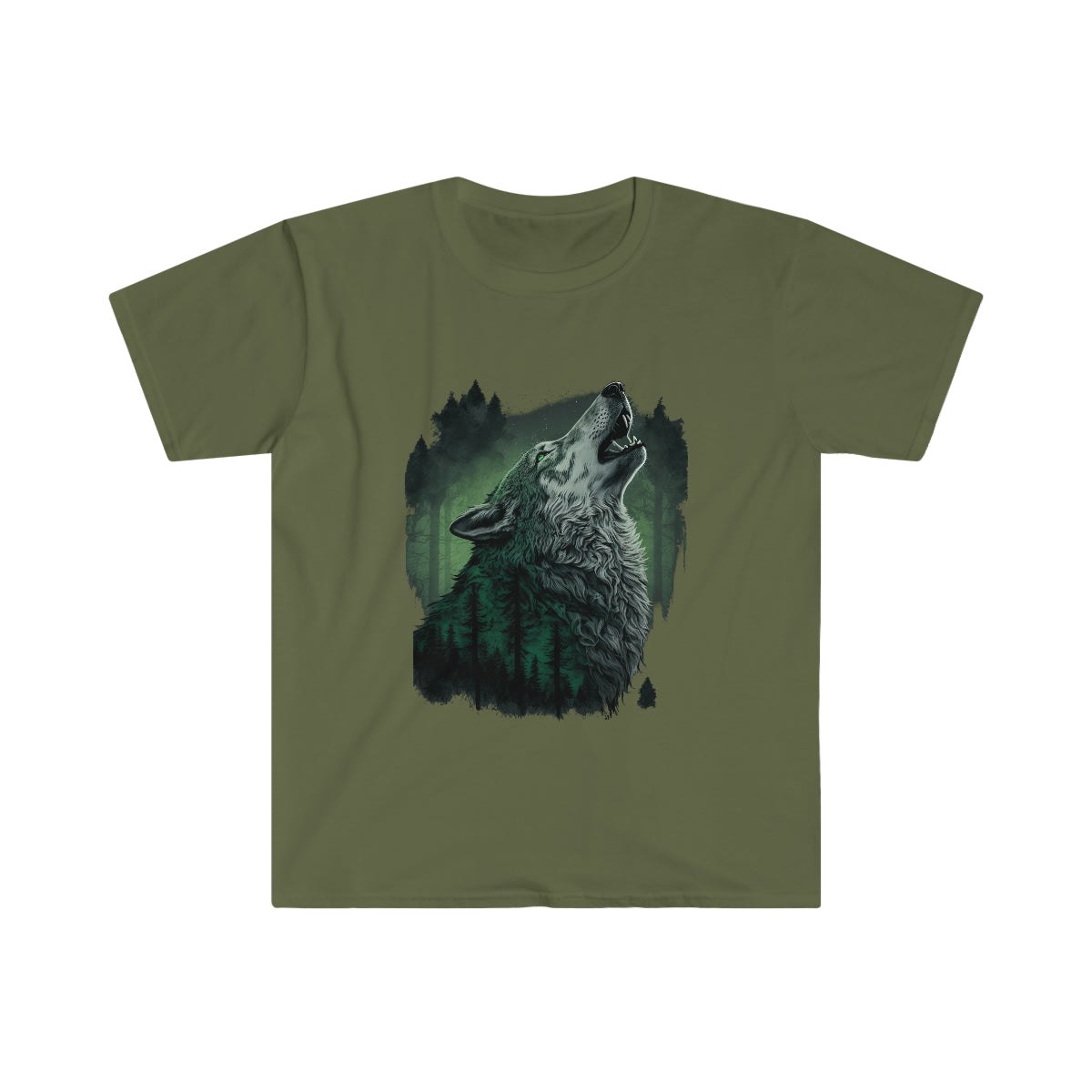 Green Wolf Moon - Unisex Softstyle T-Shirt