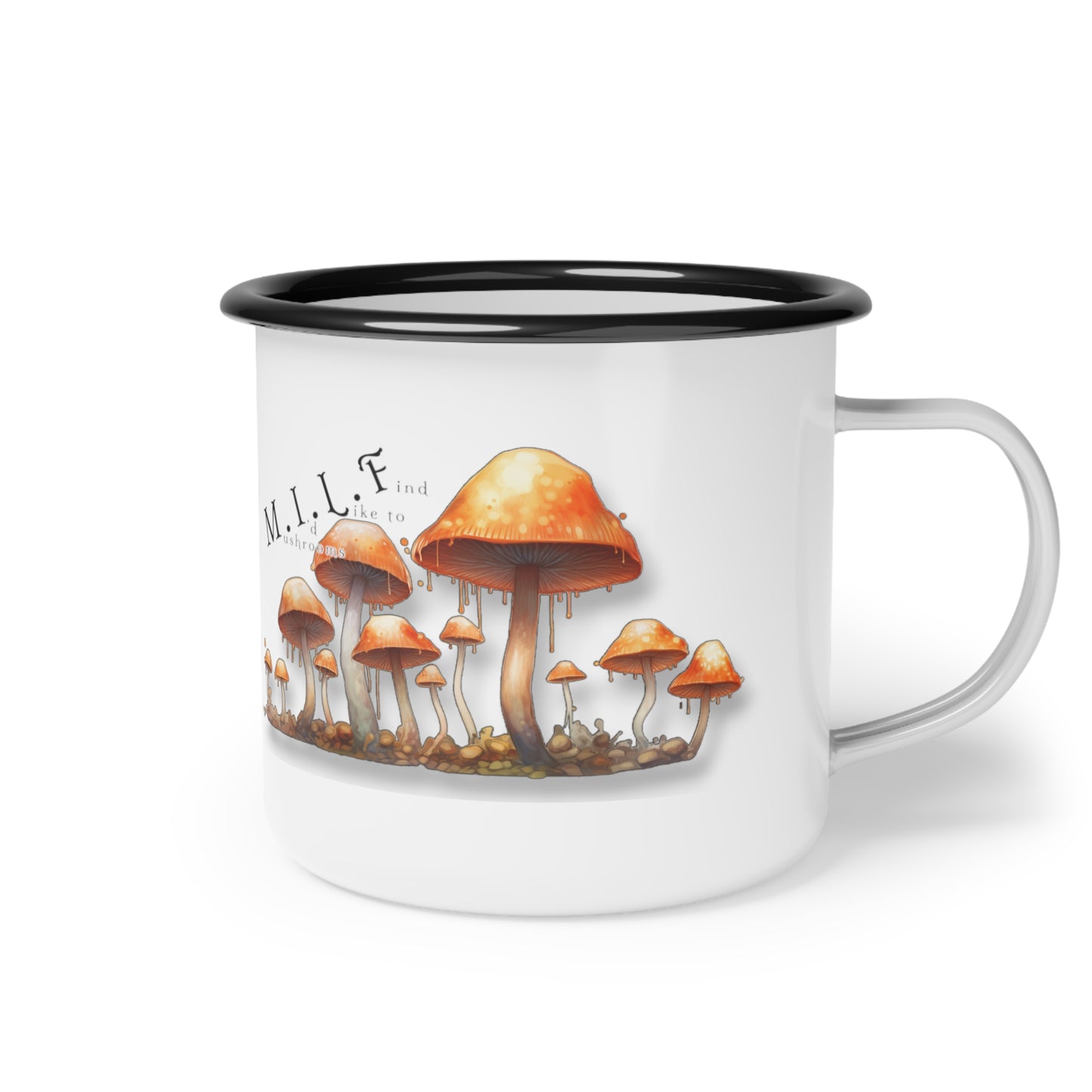 "Mushrooms I'd Like to Find" - Enamel Coated Metal Camping Cup